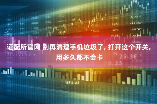 证配所官网 别再清理手机垃圾了, 打开这个开关, 用多久都不会卡